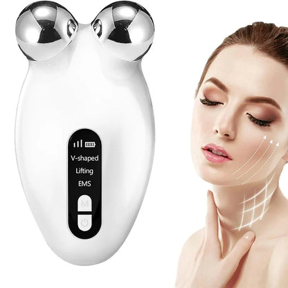 Aparatologia masajeadora facial antiarrugas con EMS.        Facial Massager Roller , Skin Rejuvenation Anti-Wrinkle