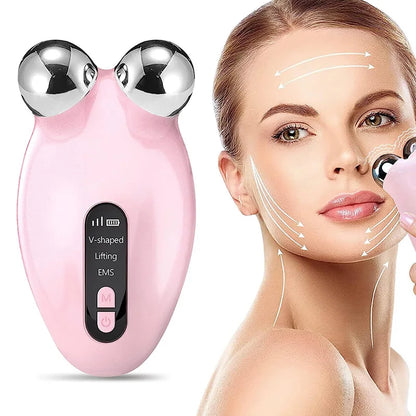Aparatologia masajeadora facial antiarrugas con EMS.        Facial Massager Roller , Skin Rejuvenation Anti-Wrinkle