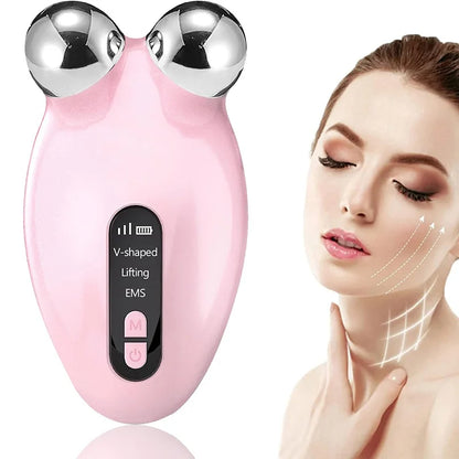 Aparatologia masajeadora facial antiarrugas con EMS.        Facial Massager Roller , Skin Rejuvenation Anti-Wrinkle